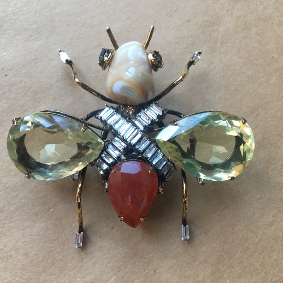 C&D JEWELRY Vintage Costume Bee Bug Fly Insect Beetle Brooch Pin Iradj Moini - Picture 4 of 11
